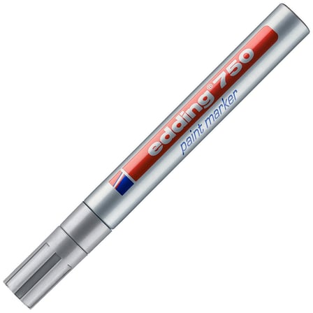 Edding 750 Markör Dekor Boya Kalemi 2-4 Mm Gümüş Yuvarlak Uçlu (10 Lu Paket)