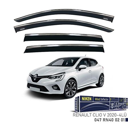 Renault Clio 5 Kromlu Cam Rüzgarlığı Niken 2020+ sonrası uyumlu