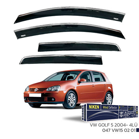 Vw Golf 5 Kromlu Cam Rüzgarlığı Niken 2003-10 arası uyumlu