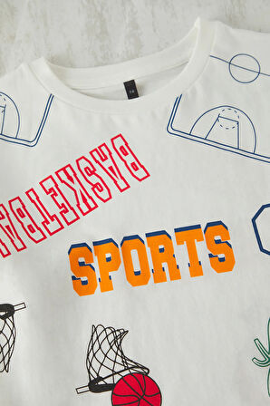 Erkek Çocuk Çok Baskılı Tişört Şort 2'li Takım