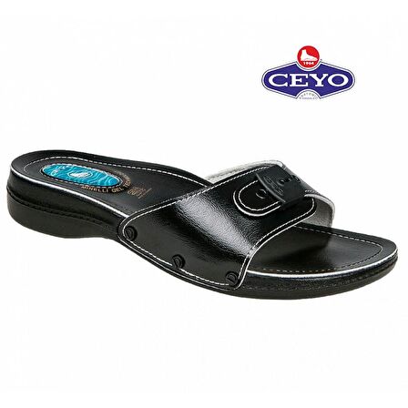 6500-1Mınellı Ceyo Kadın Terlik-Siyah