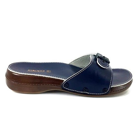 6500-Minelli Ceyo Kadın Terlik-Lacivert