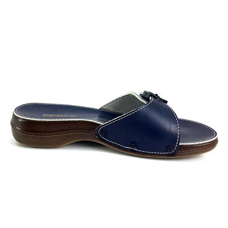 6500-Minelli Ceyo Kadın Terlik-Lacivert