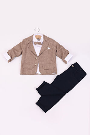 Erkek Çocuk Gabardin Pantolonlu Ceketli Takım