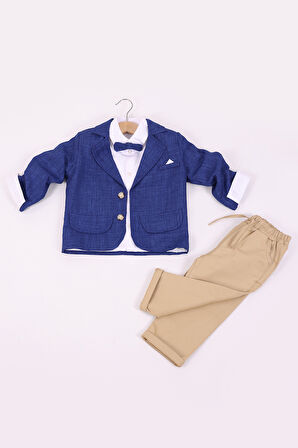 Erkek Çocuk Gabardin Pantolonlu Ceketli Takım