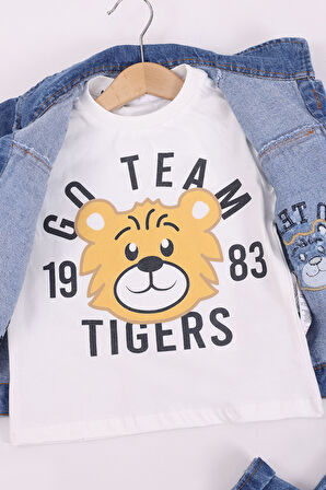 Erkek Çocuk Kot Ceket 3'lü Takım