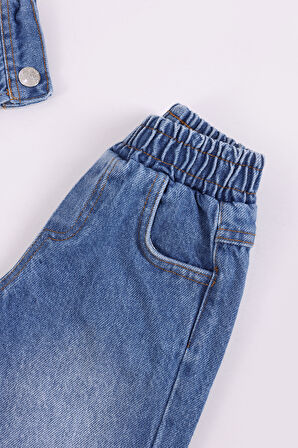 Erkek Çocuk Kot Ceket 3'lü Takım