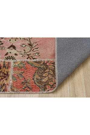 Eskitme El Dokuma Patchwork Halı 80x250 (5584)