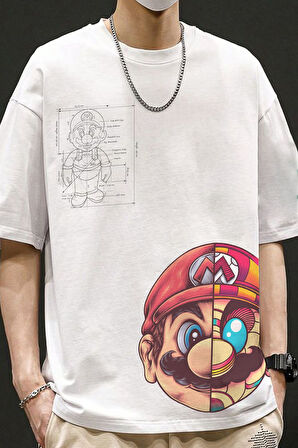 Süper Mario Baskılı Owersize Tshirt