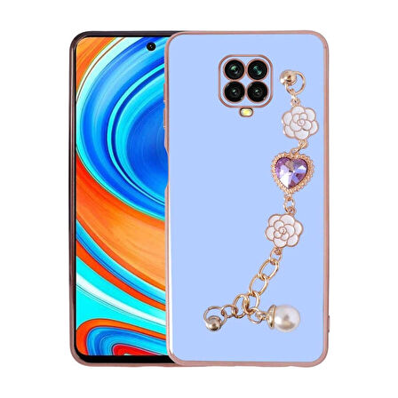 Teleplus Xiaomi Redmi Note 9 Pro Kılıf Kamera Korumalı Taşlı El Tutmalı Taka Lazer Kapak