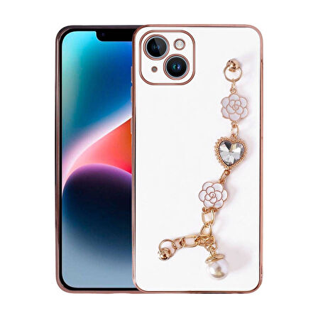 Teleplus Apple iPhone 15 Plus Kılıf Kamera Korumalı El Tutmalı Taka Taşlı Kapak