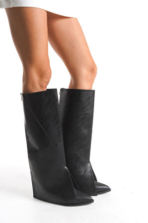 Kadın Sivri Burun Topuklu Günlük Çizme & Bot Spigo Siyah