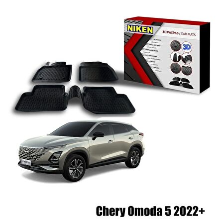 Chery Omoda 5 Havuzlu 3D Paspas Niken Siyah 2022+ sonrası uyumlu