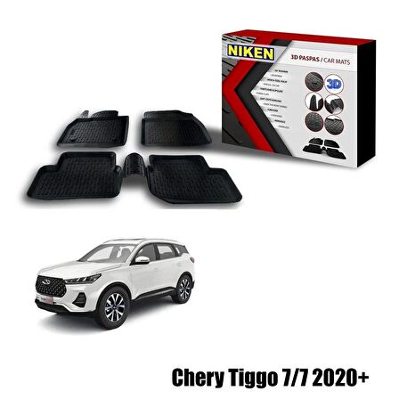 Chery Tiggo 7 Havuzlu 3D Paspas Niken Siyah 2020+ sonrası uyumlu