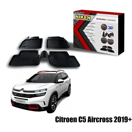 Citroen C5 Aircross Havuzlu 3D Paspas Niken Siyah 2019+ sonrası uyumlu