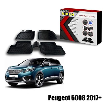 Peugeot 5008 Havuzlu 3D Paspas Niken Siyah 2017+ sonrası uyumlu