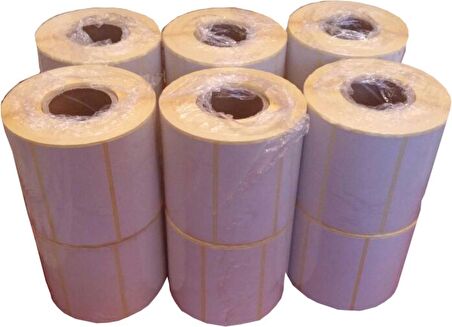 PİA Etiket 70 x 100 mm 5.000 Adet Termal Barkod Etiketi 500 Sarımlı 10 Rulo