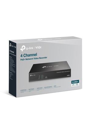 TP-Link VIGI NVR1004H-4P 4 Kanal 5MP PoE+ 53W H.265+ 80 Mbps 1 SATA 2 USB 4K HDMI NVR Kayıt Cihazı