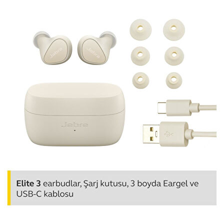 Jabra Elite 3 Kulakiçi Kablosuz Bluetooth Kulaklık Altın Bej