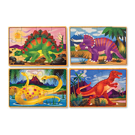 Dinozorlar 3+ Yaş Büyük Boy Puzzle 4x12 Parça