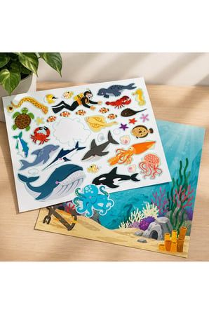 Melissa & Doug Yeniden Kullanılabilir Sticker Pad - Habitatlar Serisi (150+ Çıkartma, 5 Sahne)