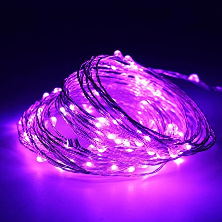 2 METRE MOR PİLLİ LED IŞIK MOR LED IŞIK MOR YILBAŞI AĞACI IŞIĞI MOR NOEL IŞIĞI PURPLE CHRİSTMAS LED LİGHT PARLAK PERİ LED IŞIK