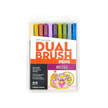 Tombow Dual Brush Pens Muted 10 Renk Çift Uçlu Grafik Kalemi 56186