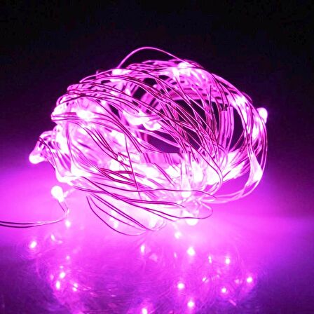 10 METRE PEMBE PİLLİ LED IŞIK PEMBE YILBAŞI AĞACI IŞIĞI PİNK CHRİSTMAS TREE LED LİGHT  PEMBE LED IŞIK