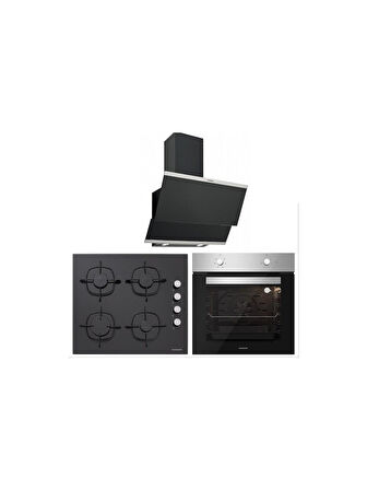 Silverline BO6501X01 - CS5335B01 - 3420 Classy 60 Siyah Ankastre Set
