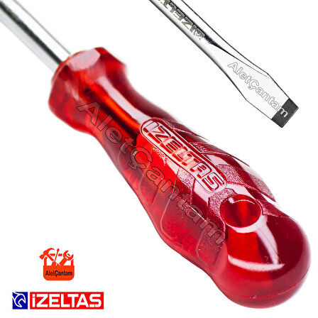 İzeltaş Düz Uçlu Tornavida Kraft 6mm x 100mm  Genel Kullanım