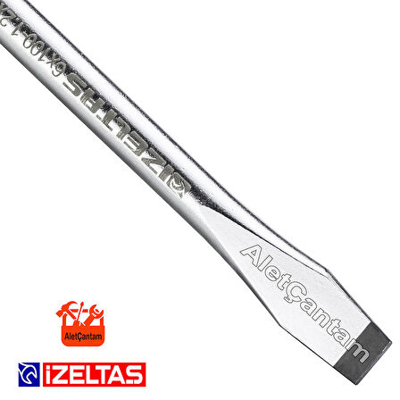 İzeltaş Düz Uçlu Tornavida Kraft 6mm x 100mm  Genel Kullanım