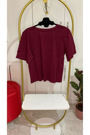 AYICIKLI KISA BOY TİŞÖRT KISA KOLLU PENYE BEYAZ KROP TİŞÖRT - BEYAZ TEDDY NAKIŞLI TSHIRT