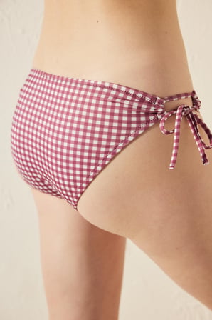 Roselake Yandan Bağlamalı Kareli Bikini Altı