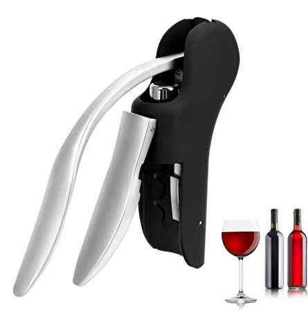 Tirbuşon Profesyonel Dökme Demir Şarap ve Şampanya Mantar Açacağı Güvenli Tutuşlu