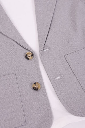 Erkek Çocuk Keten Ceket Pantolon 3'lü Takım