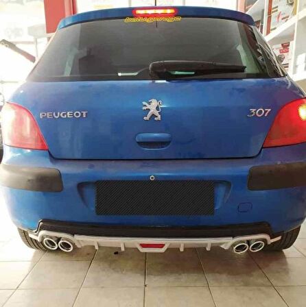 Peugeot 307 uyumlu arka tampon altı difüzör Siyah 2001-2008 arası