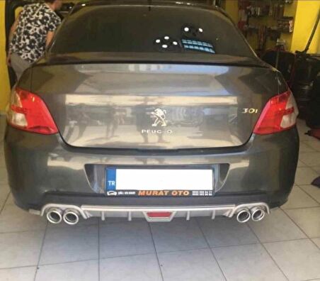 Peugeot 301 uyumlu arka tampon altı difüzör Siyah 2012 sonrası