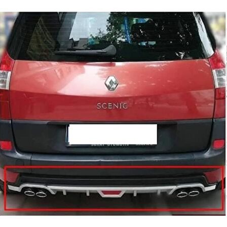 Renault Scenic 1 ve 2 uyumlu arka tampon altı difüzör Gri 1999-2009 arası