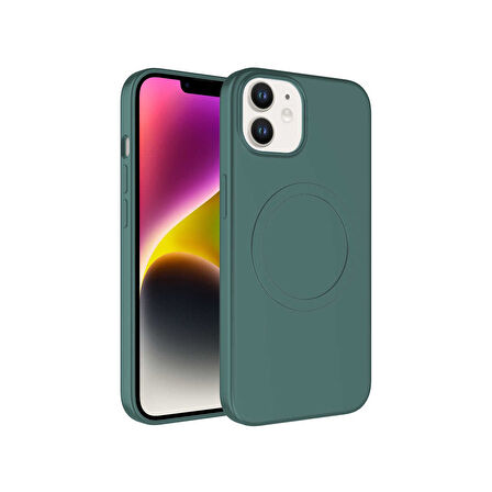 Teleplus Apple iPhone 12 Kılıf Plas Tacsafe Wireless Şarj Özellikli Silikon Yeşil
