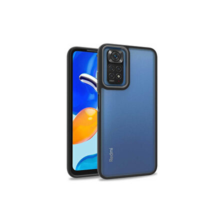 Teleplus Xiaomi Redmi Note 11 Pro 5g Kılıf Flora Sert Silikon Arkası Cam Şeffaf Siyah