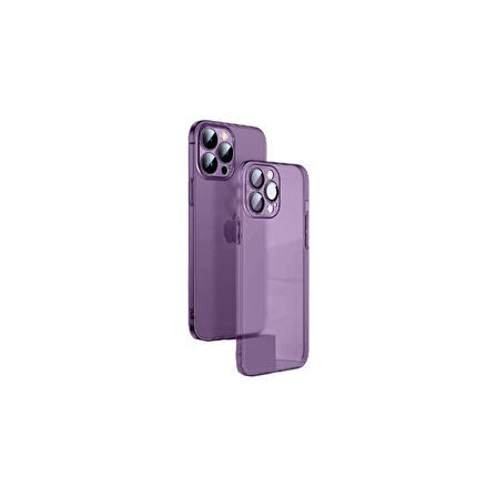 Teleplus iPhone 14 Pro Kılıf Kamera Korumalı Mat Pp Alp Silikon Derin Mor