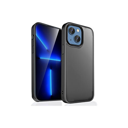 Teleplus iPhone 14 Kılıf Impact Alpin Mat Buzlu Kapak Siyah