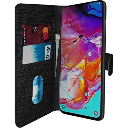 Teleplus iPhone 11 Pro Max Kılıf Holster Canvas Kartlıklı Fabric Cüzdan