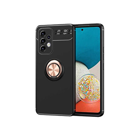 Teleplus Samsung Galaxy A73 5g Kılıf Ravel Silikon Yüzüklü Mıknatıslı Kamera Korumalı Bronz