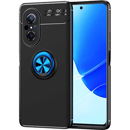 Teleplus Huawei Nova 9 Se Kılıf Ravel Silikon Yüzüklü Mıknatıslı Kamera Korumalı Mavi