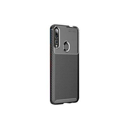 Teleplus Huawei Y9 Prime 2019 Kılıf Negro Karbon Dizayn Silikon Siyah