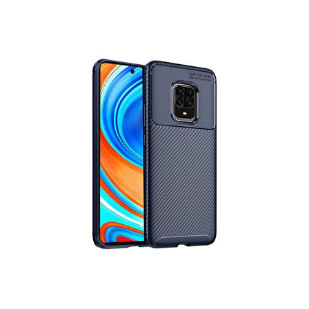 Teleplus Xiaomi Redmi Note 9 Pro Kılıf Negro Karbon Dizayn Silikon Lacivert