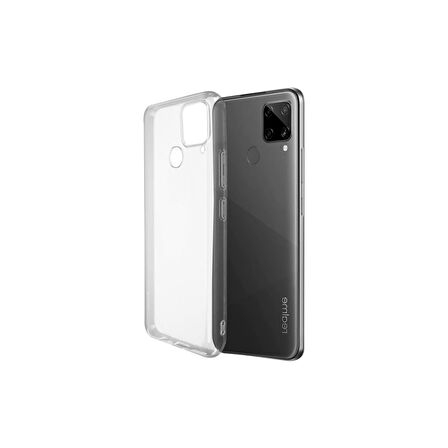 Teleplus Realme C15 Kılıf Süper Silikon Şeffaf Arka Koruma Renksiz