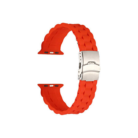 Teleplus Watch 4 5 44MM Kordon Mat Silikon Ayarlanabilir KRD72 Turuncu