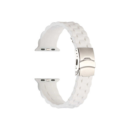 Teleplus Watch 6 44 mm Kordon Mat Silikon Ayarlanabilir KRD72 Beyaz